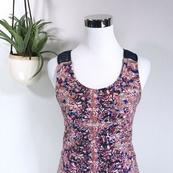 Free People Digital Damsel Bodycon Caged Back Lattice Dress Size S in Black Plum - Picture 3 of 12